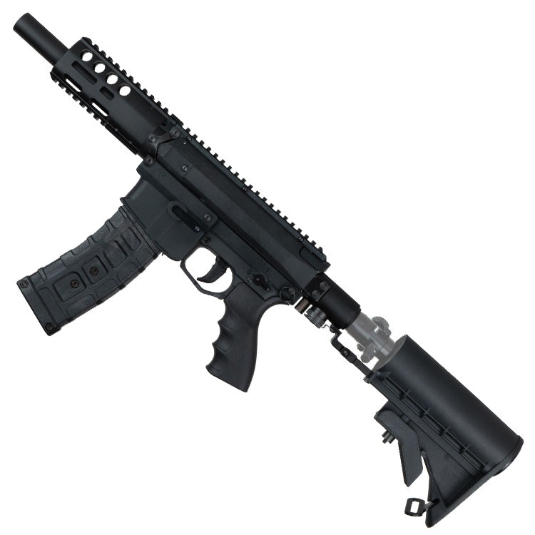 Black rifle on a white background
