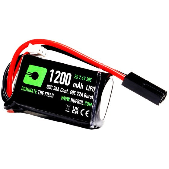 Nuprol 1200mAh 7.4v LiPo Airsoft Battery – PEQ Configuration (Small Tamiya)