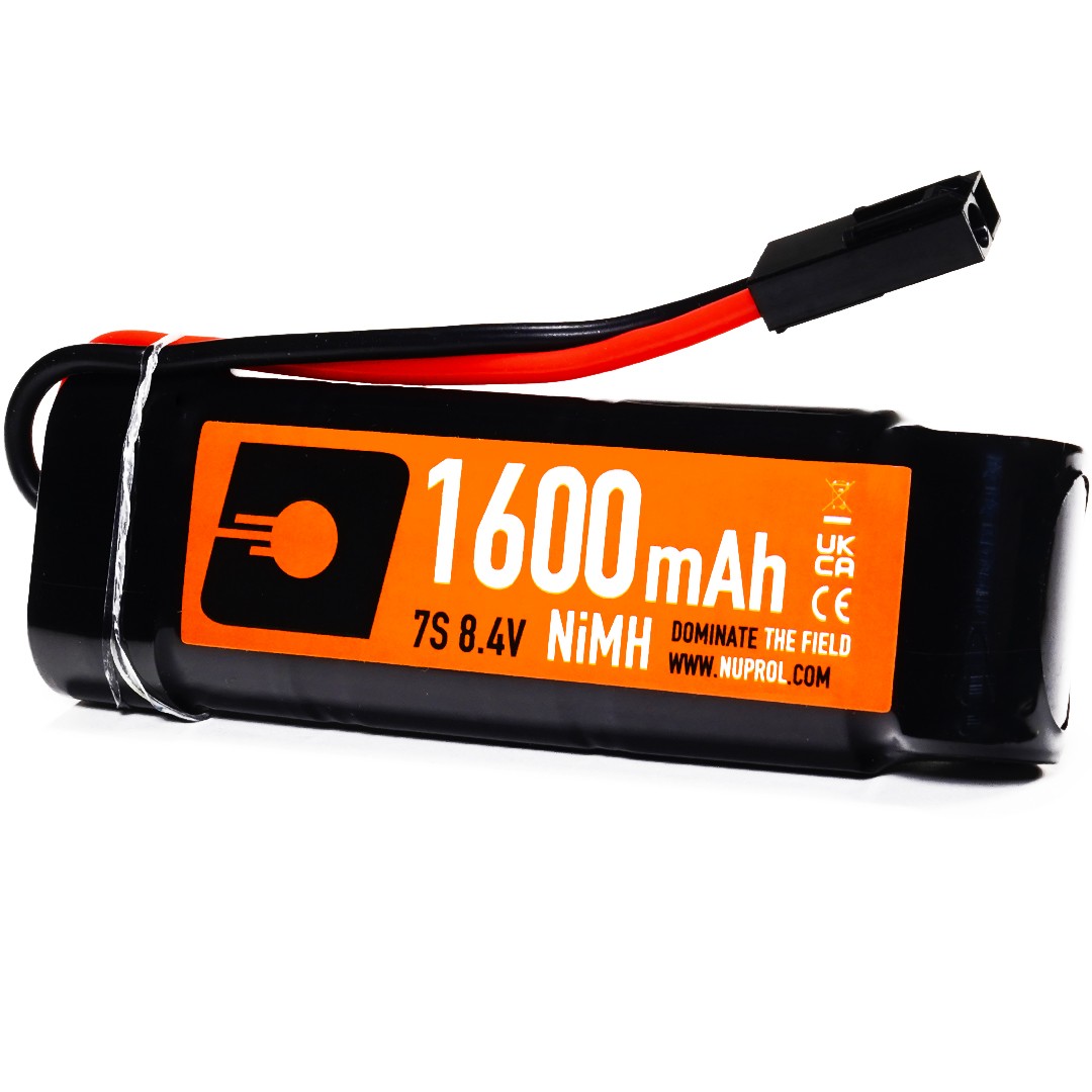 Nuprol 1600mAh 8.4v NiMH Airsoft Battery – Stick Configuration (Small Tamiya Connector)
