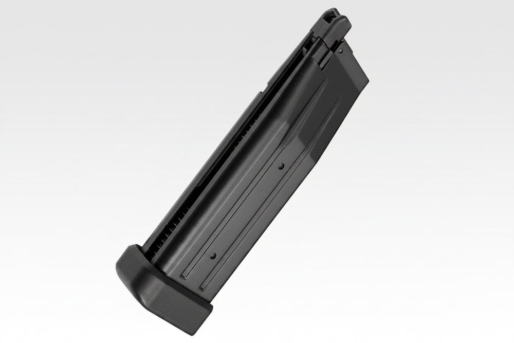 Black gun magazine on a white background
