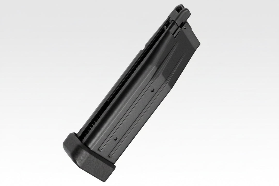 Black gun magazine on a white background