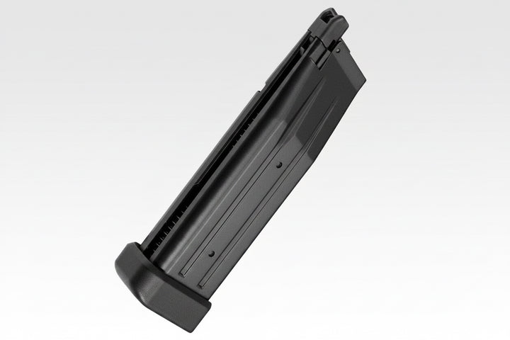 Black gun magazine on a white background