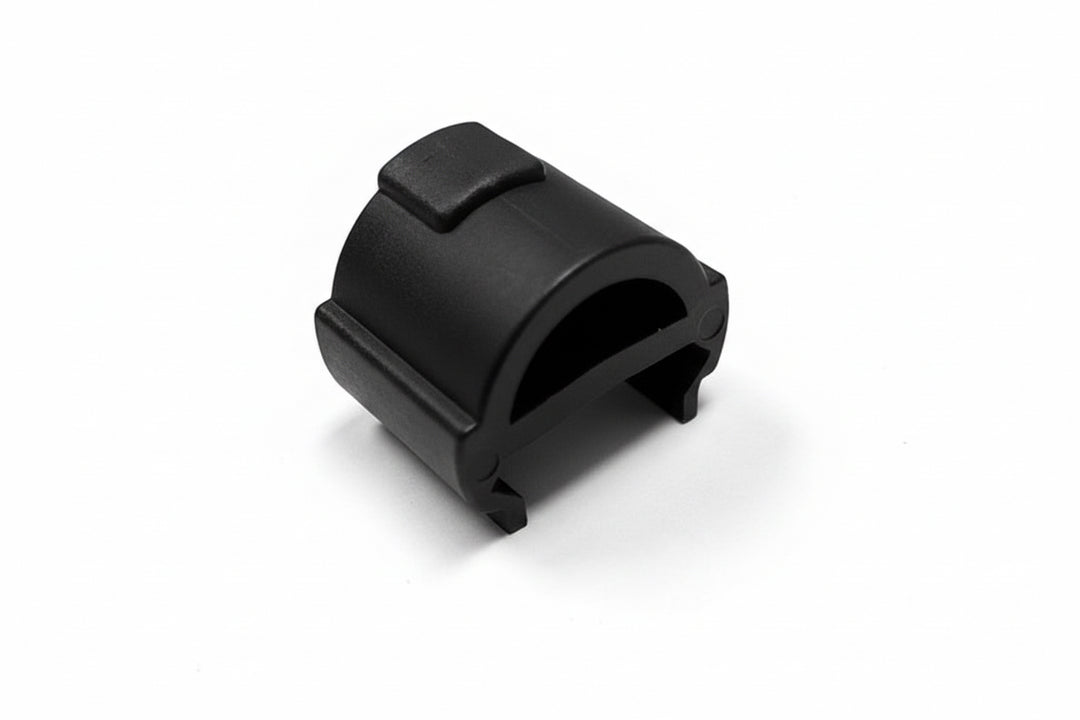 Black plastic Front Sight For BT Delta Elite on White Background 