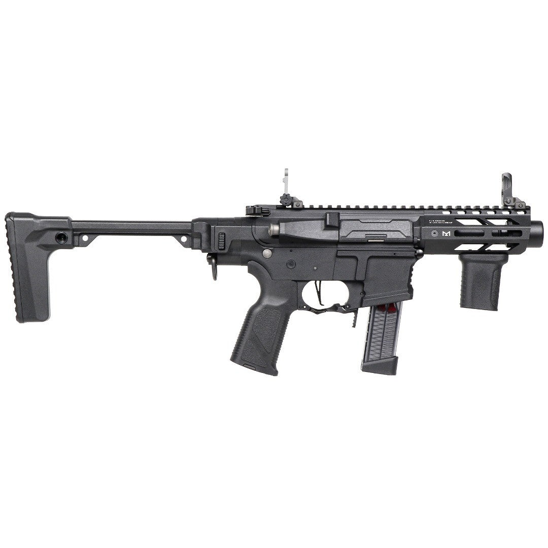 Black rifle on a white background
