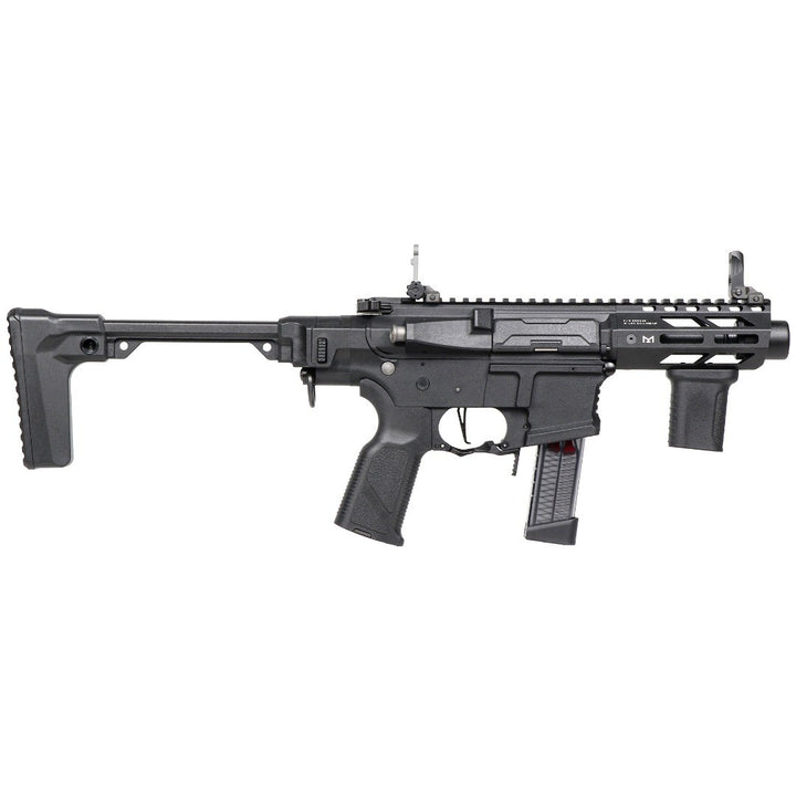Black rifle on a white background