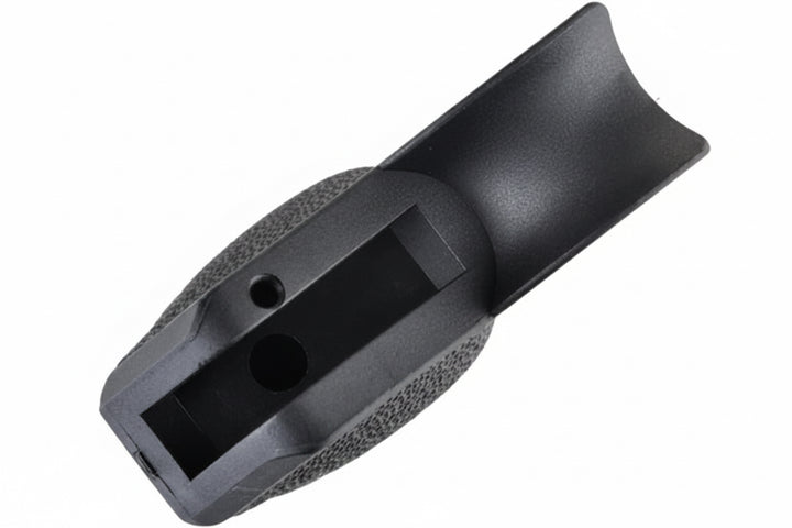 A black textured plastic grip