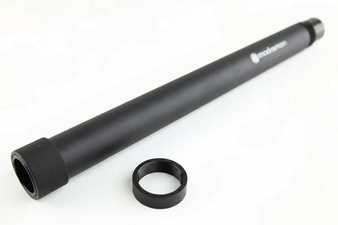 A black cylindrical scope tube with a threaded end and a separate black lens cap, shown on a plain white background. The brand name 'ProLuminous' is printed in white on the side of the tube.