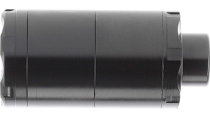 Metallic cylindrical object on a white background
