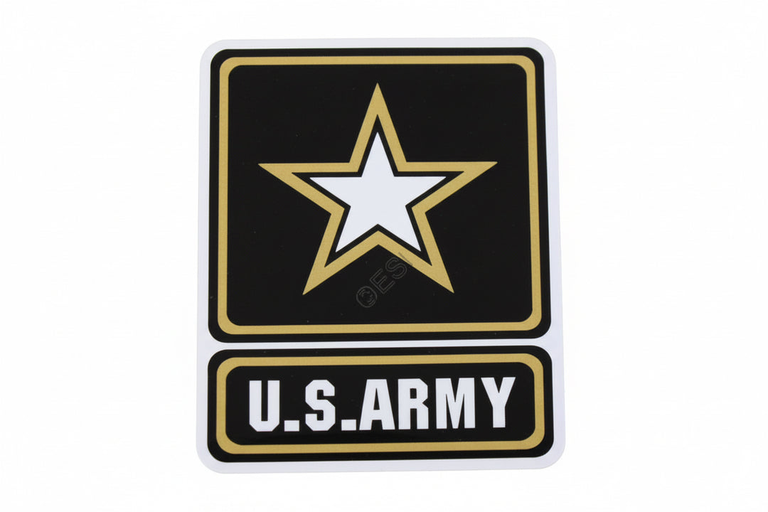 U.S. Army logo sticker with a star on a black background