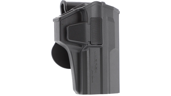 Black gun holster on a white background