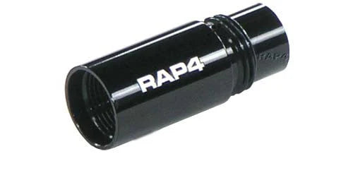 Black cylindrical object with 'RAP4' branding on a white background
