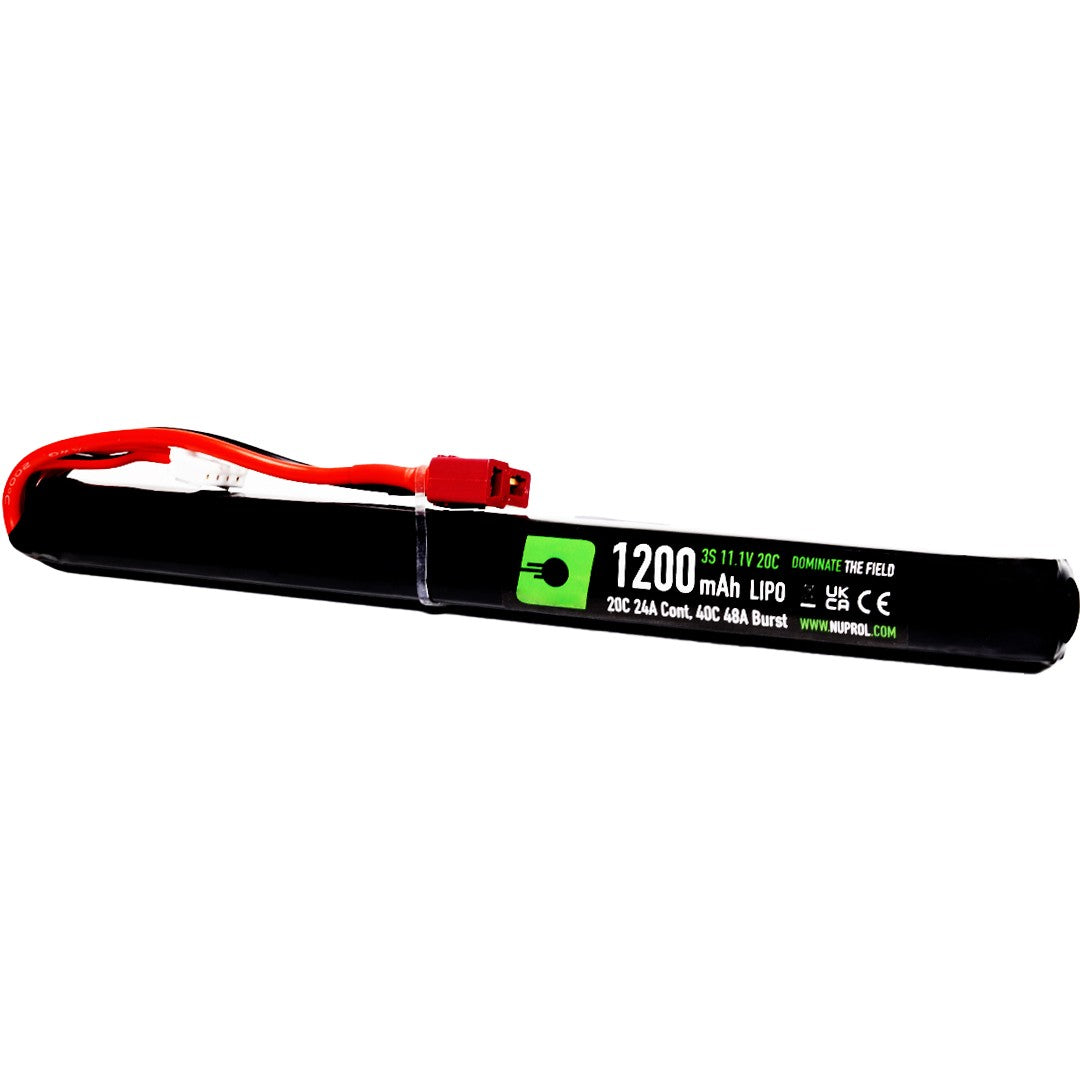 Nuprol 11.1v 1200mAh LiPo Airsoft Battery | Slim Stick (AK Configuration) - Deans