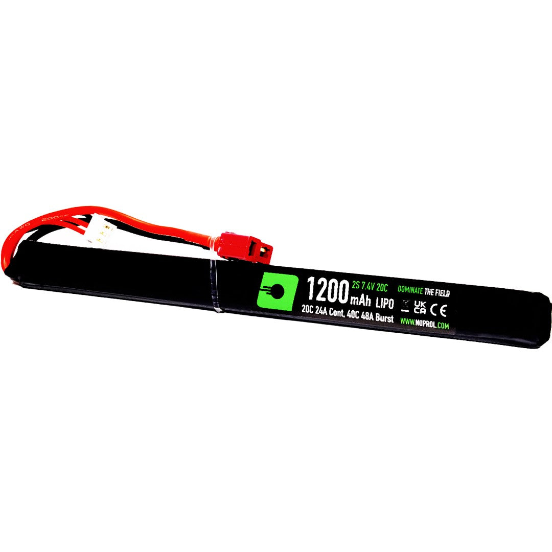 Nuprol 1200mAh 7.4v LiPo Airsoft Battery – AK Slim Stick (Deans Connector)