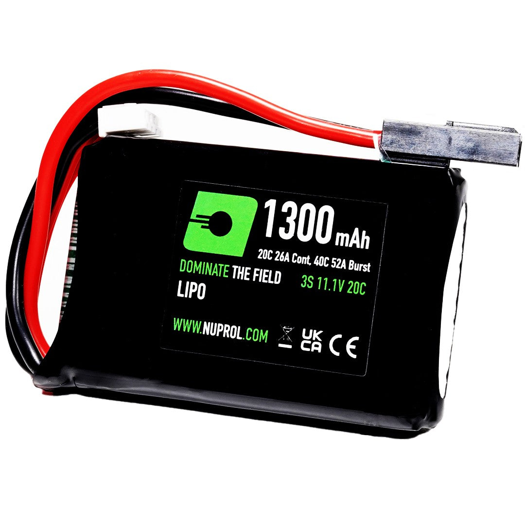 Nuprol 1300mAh 11.1v LiPo Airsoft Battery – PEQ Configuration (Small Tamiya)