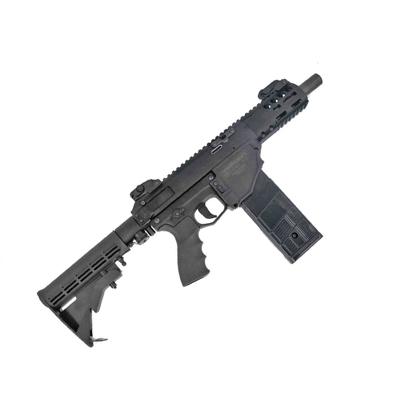 The Valken CQMF or Close Quarter Mag Fed Gun is an easy to use Paintball Gun that operated with a High Pressure Air System.