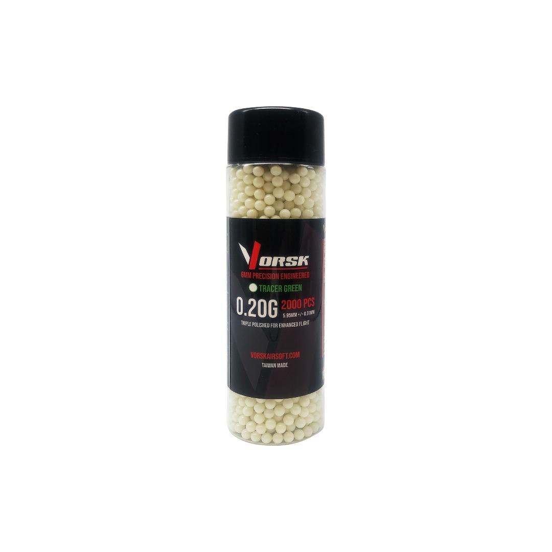 VORSK Tracer Green 6MM BB Airsoft Ammo - 2000