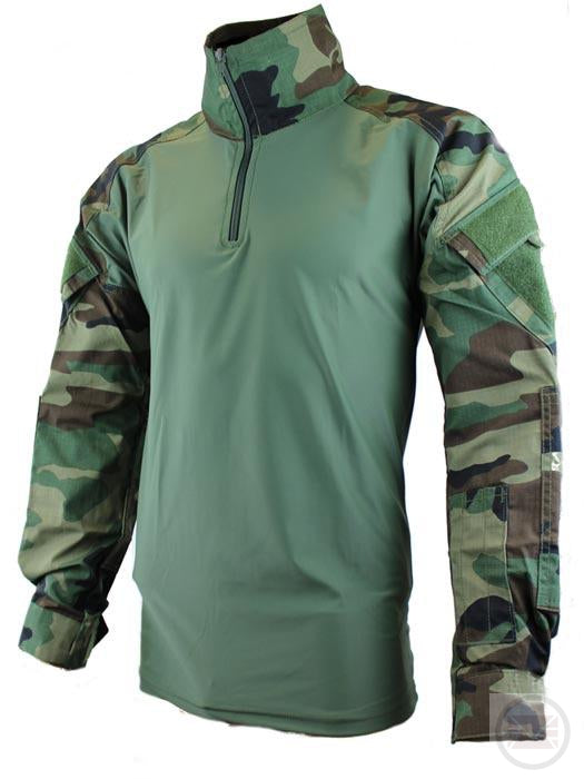 Woodland Camo UBACS Military Combat Shirt - Small