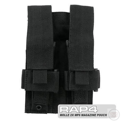 Black MOLLE 2X MP5 Magazine Pouch - Fits TiPX Mags-Modern Combat Sports
