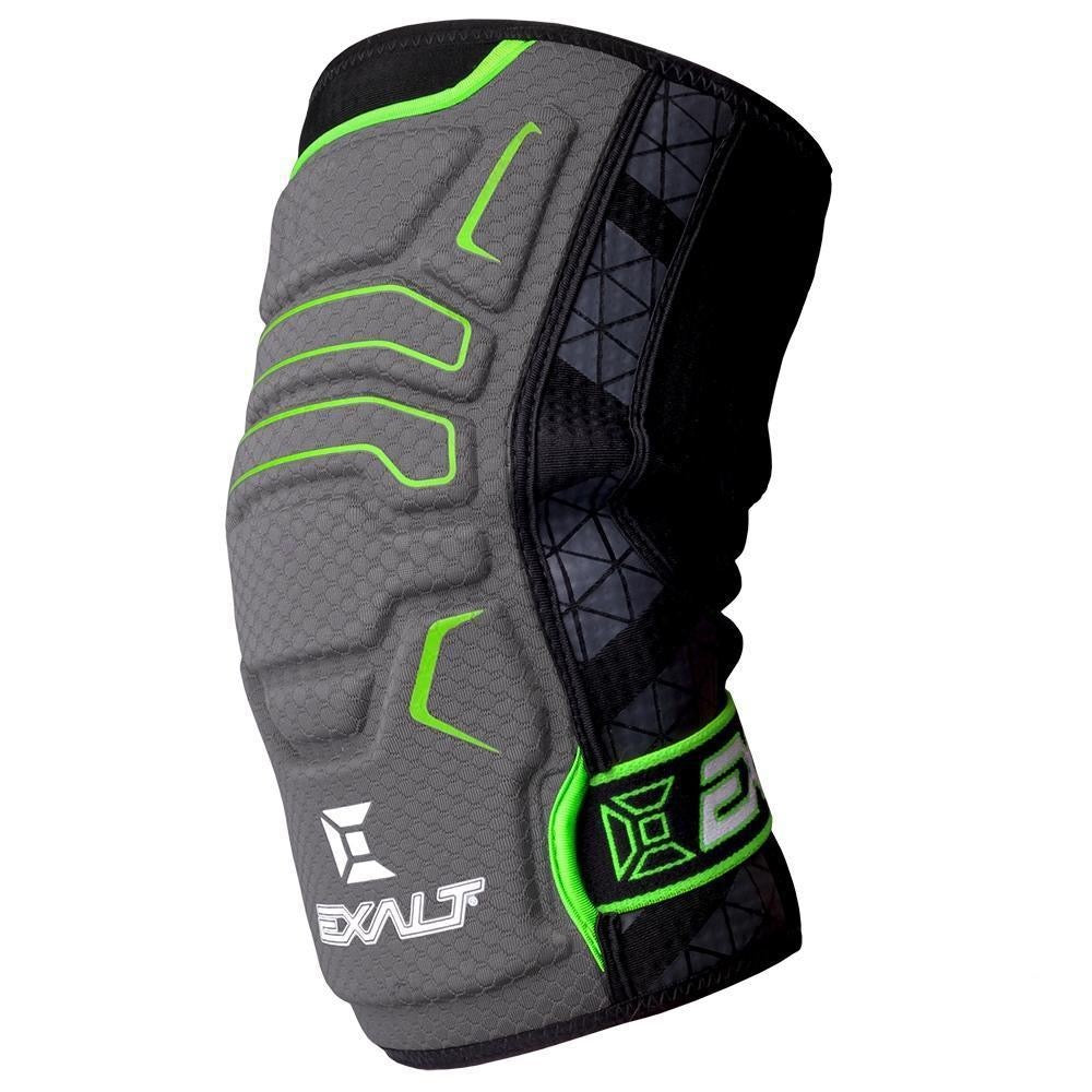 Grey and Lime Paintball Padding for the knee. Manufactured from a lightweight mesh which runs just below the knee to just below. Provides both protection and support  with extra padding which make these very comfortable when kneeling.