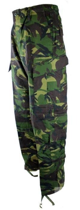 Military Trousers made from heavy duty nylon cotton blend (ripstop cotton), reinforced in the seat and knees, made with eight pockets and these come in British DPM. Sizes from  Small to 4XL