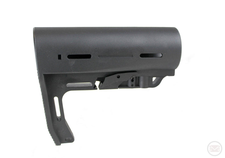 Black minimalist 13ci butt stock for rear Paintball ASA