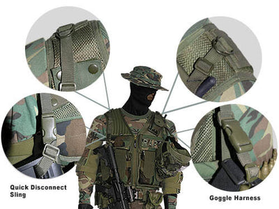 Tactical Vest Goggles Harness (Olive Drab)