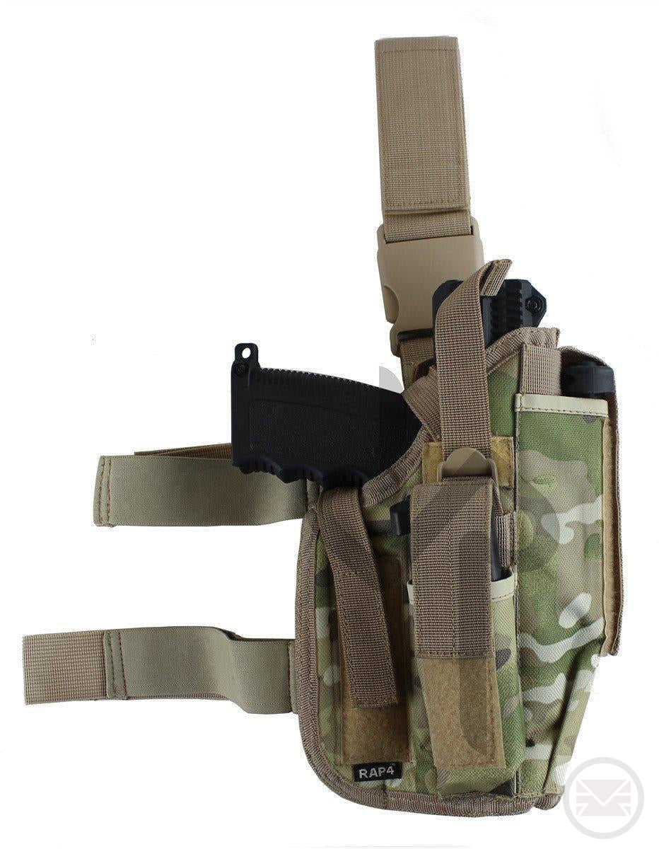 Multicam Drop Leg Right Handed Large Pistol Holster - Fits Tippmann TiPX