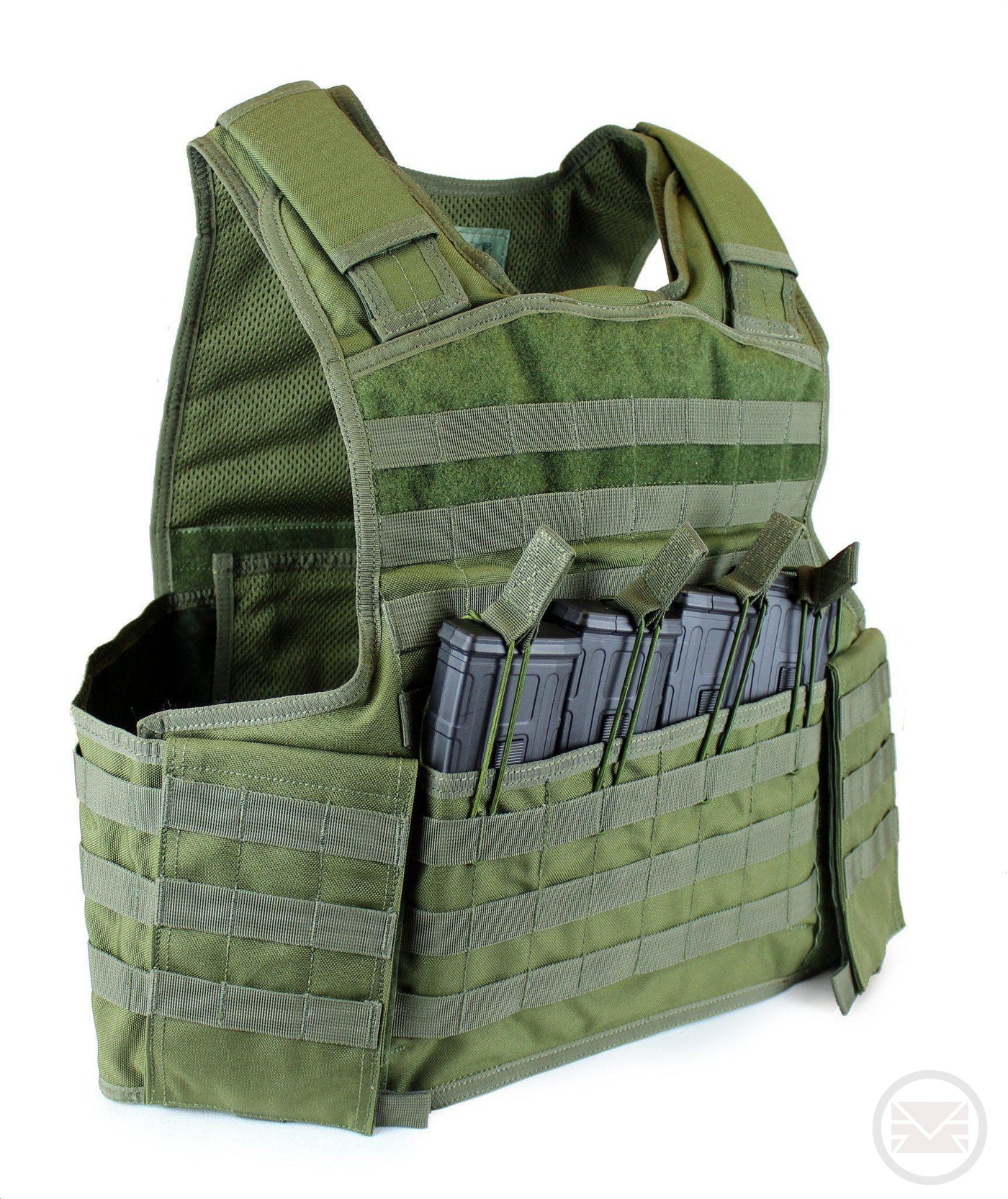 Olive Grenadier Molle Vest with Integrated Magazine Pouches 